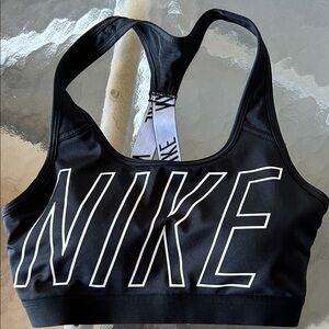 Nike Women's Black Sports Bra with Bold Logo